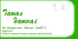 tamas hamvai business card